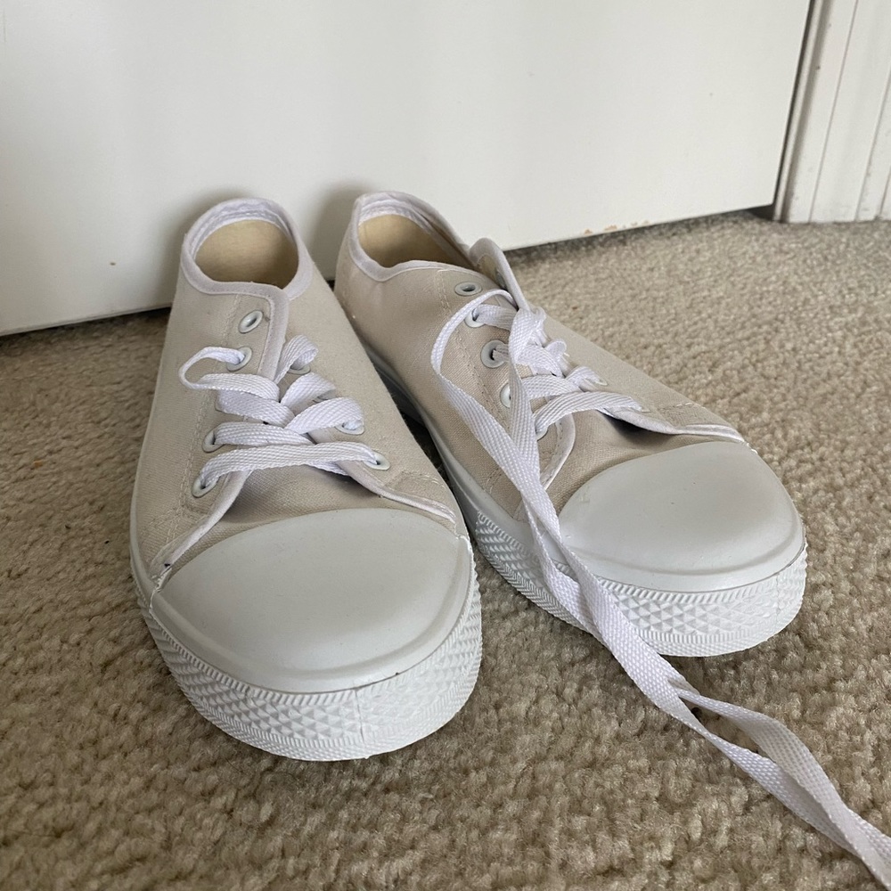 Cream Tennis Shoes